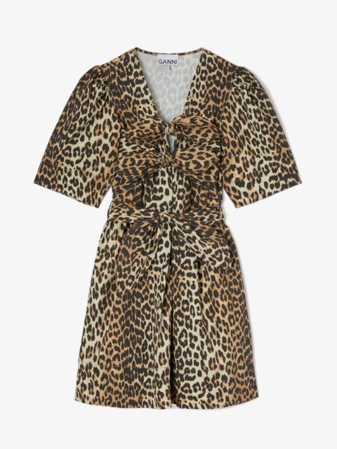 LEOPARD COTTON MINI DRESS