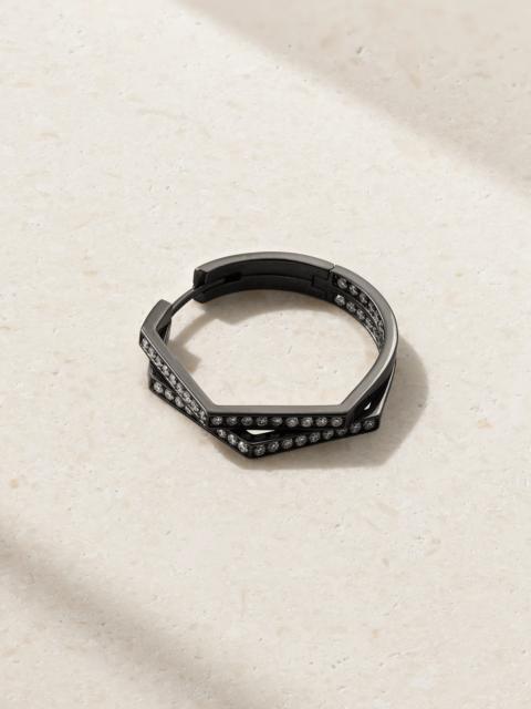 Antifer Medium 18-karat Blackened Gold Diamond Single Hoop Earring