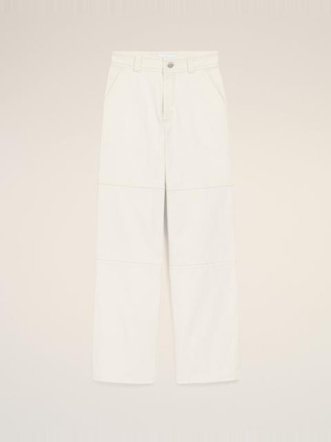WHITE COTTON WORKER TROUSERS