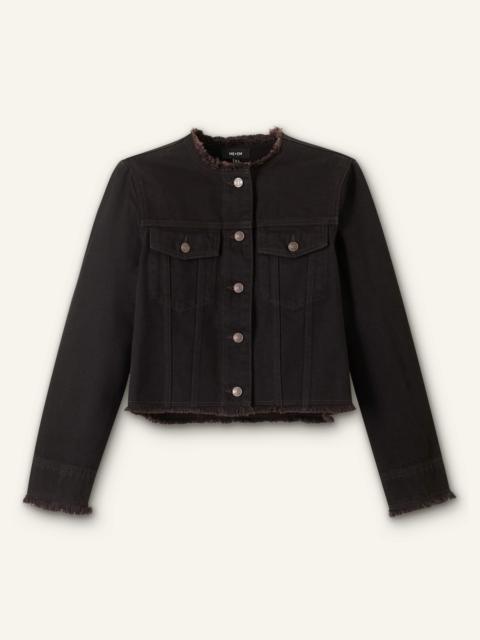 Collarless Fray Jacket