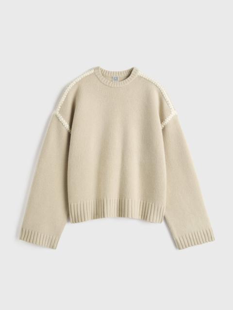 Embroidered wool cashmere knit harvest
