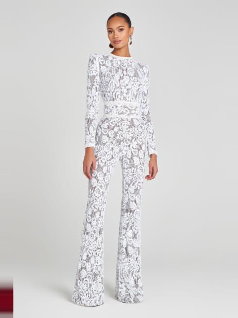 Bella White Dark Nude Jumpsuit