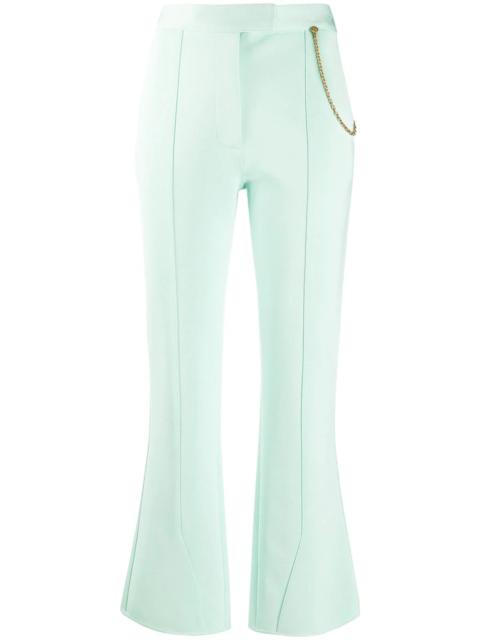 chain-detail flared trousers