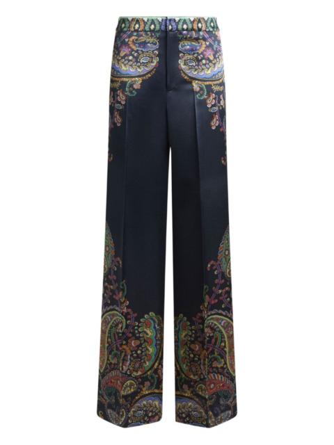 wide-leg printed trousers