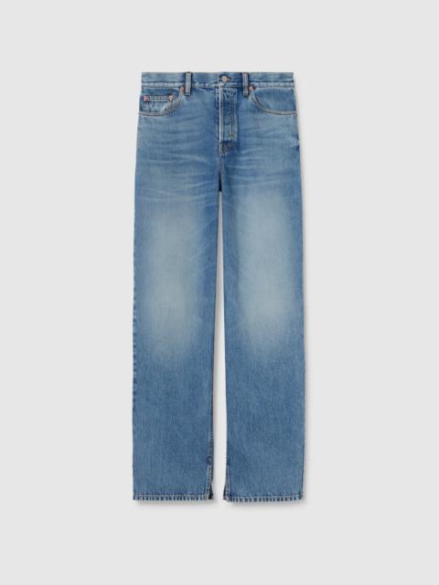 Denim pant with Gucci label