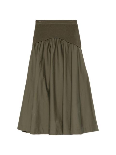 knitted-panel midi skirt