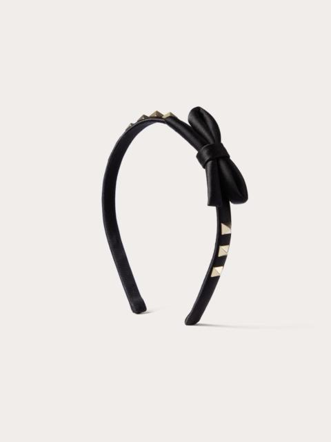 ROCKSTUD SATIN AND METAL HEADBAND