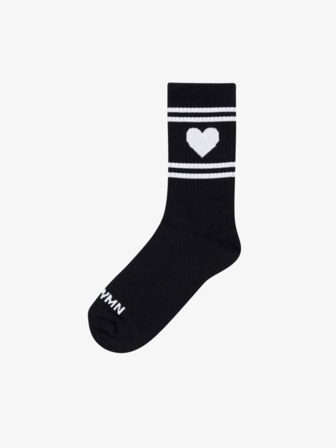 BLACK WITH WHITE HEART LES CHAUSSETTES
