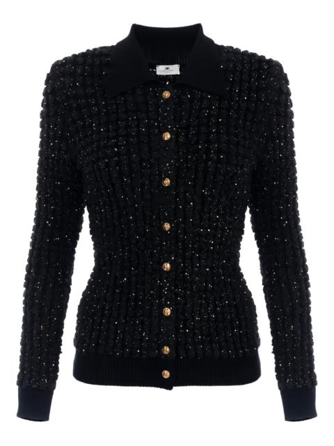 sequin-embellished bouclé cardigan