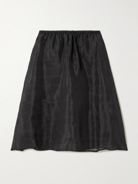 Silk And Linen-blend Midi Skirt
