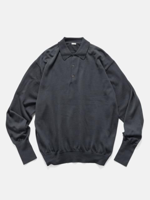 Wool Knit L/S Polo Shirts Gray