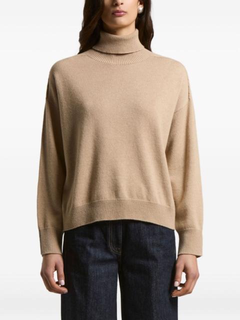 turtleneck ribbed-cuff sweater