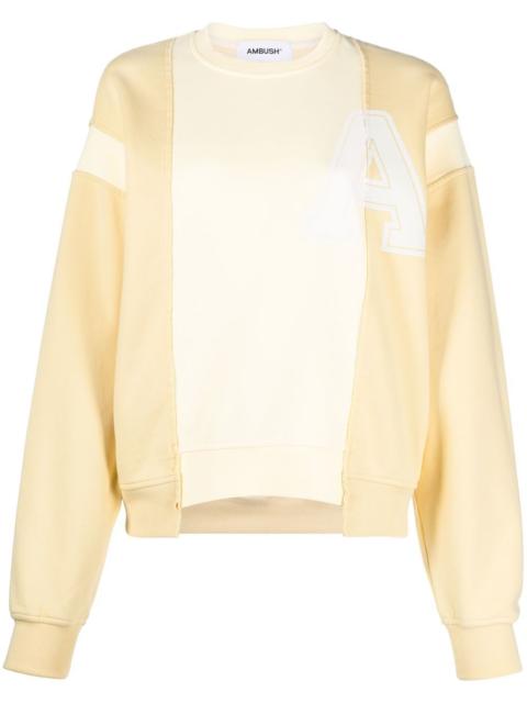 multi-panel long-sleeve sweatshirt