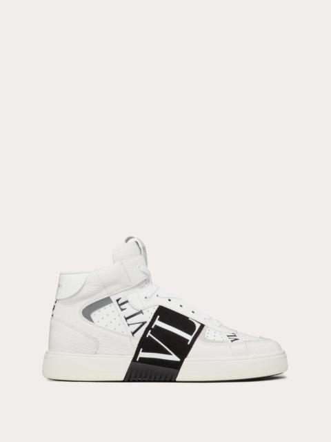 MID-TOP CALFSKIN VL7N SNEAKER WITH BANDS