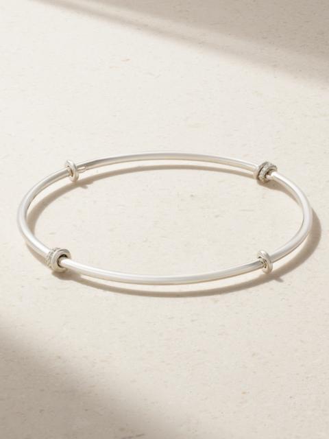 Kini Sterling Silver Diamond Bangle