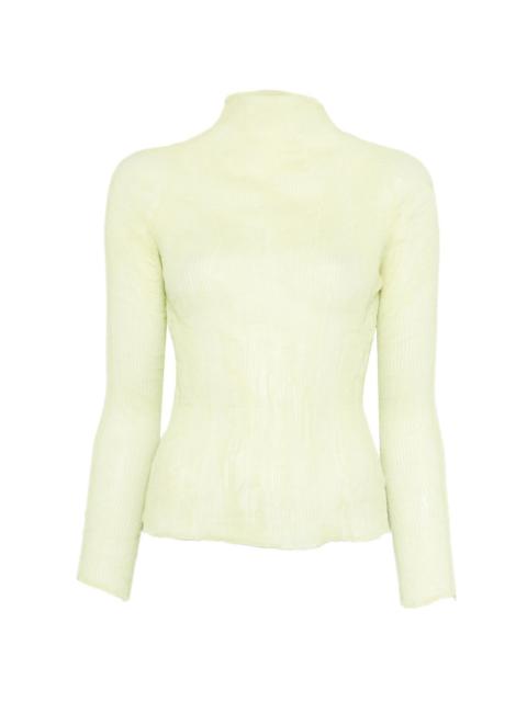 ruffled long-sleeve T-shirt