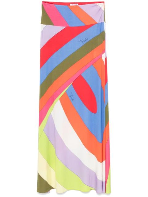 Iride-print maxi skirt