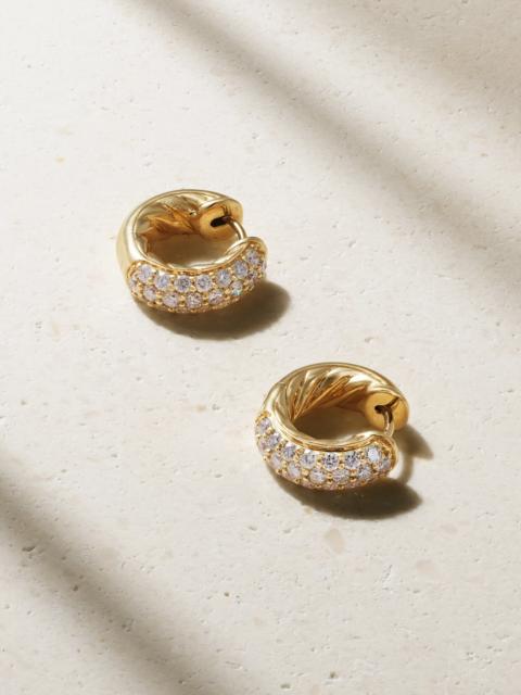 Dy Mercer Micro 18-karat Gold Diamond Hoop Earrings