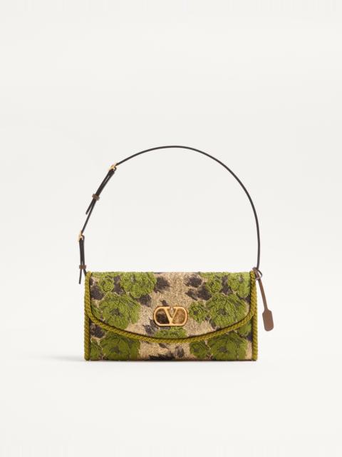 VALENTINO GARAVANI DEVAIN SMALL SHOULDER BAG IN JACQUARD LUREX FABRIC