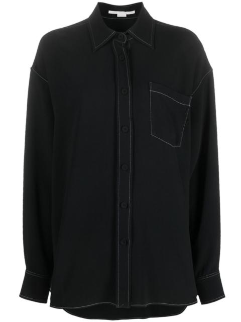 contrast-stitching long-sleeve shirt