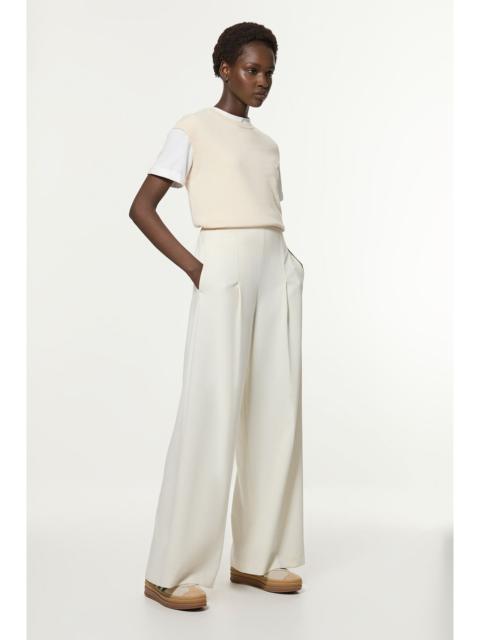 Petite Compact Stretch Essential Wide Leg Tailored Trouser