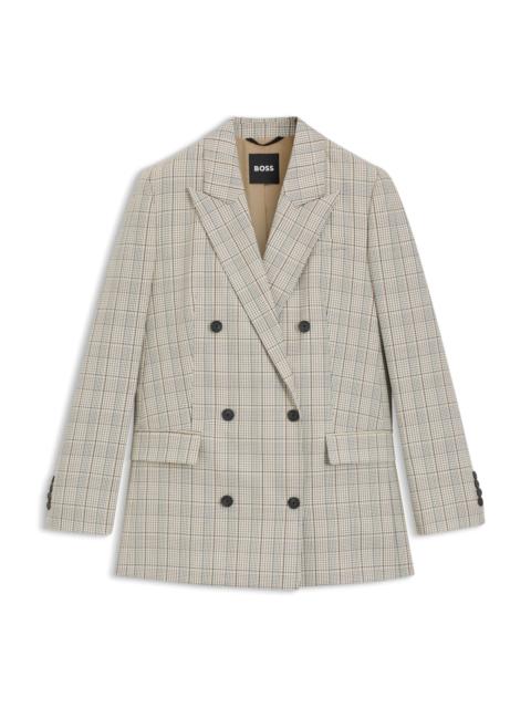 CHECKED REGULAR-FIT BLAZER IN STRETCH WOOL