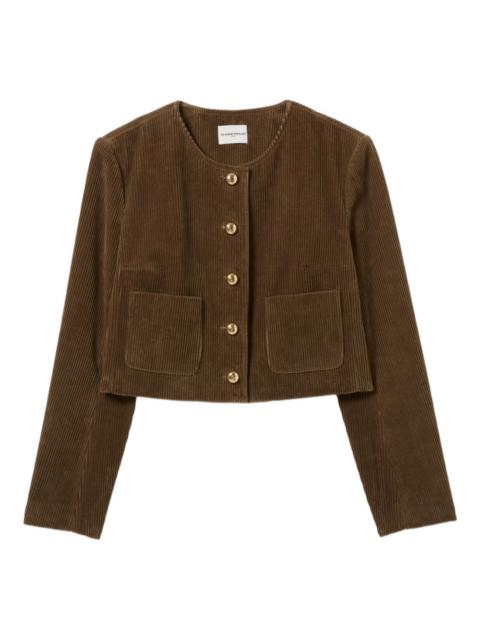 corduroy button-down cropped jacket