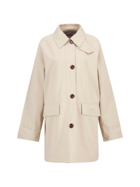 buttoned trench coat