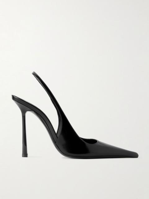 Vendôme glossed-leather slingback pumps Black
