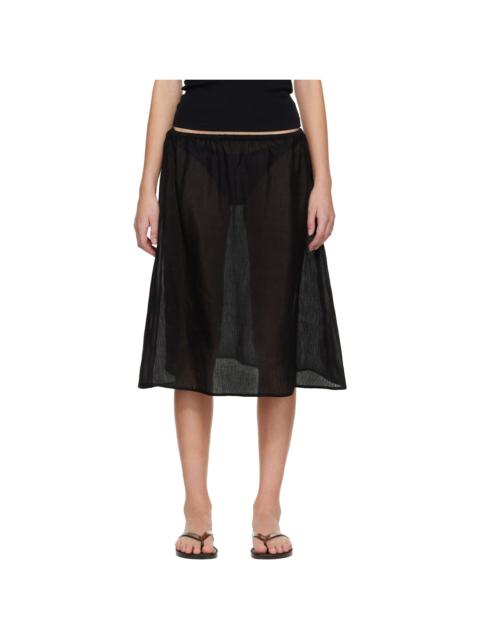 Black Sheer Midi Skirt