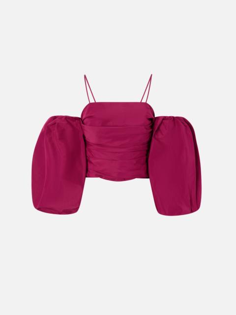 CROP TOP WITH PUFF SLEEVES