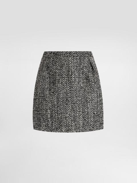 Short skirt in double wool blend