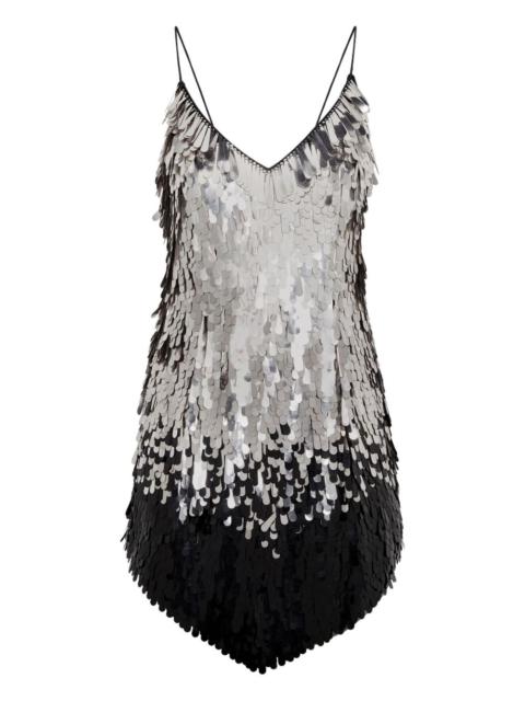 sequin-embellished backless mini dress