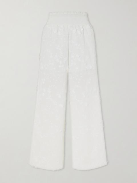 Speranza Embroidered Fil-coupé Cotton Straight-leg Pants