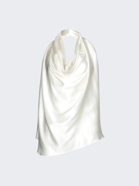 Satin Halter Blouse Off White