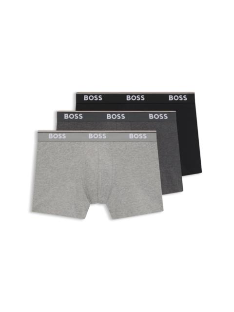THREE-PACK OF STRETCH-COTTON BOXER BRIEFS WITH LOGOS