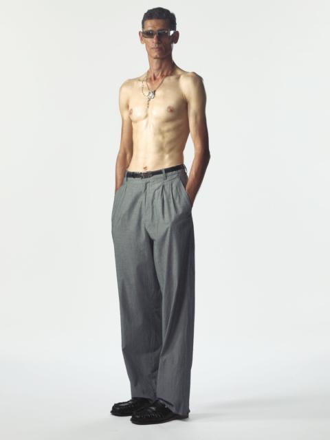 Zipped Double Pleats Grey Melange - Magliano