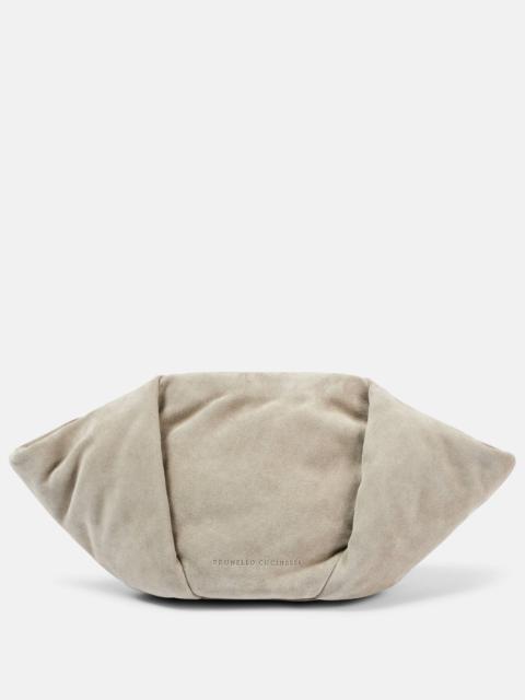 Fold-Over Small suede clutch