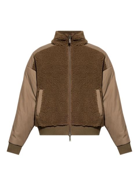 teddy-panelled bomber jacket