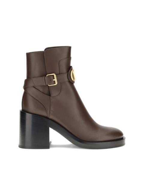 90mm V-logo Signature buckled ankle boots