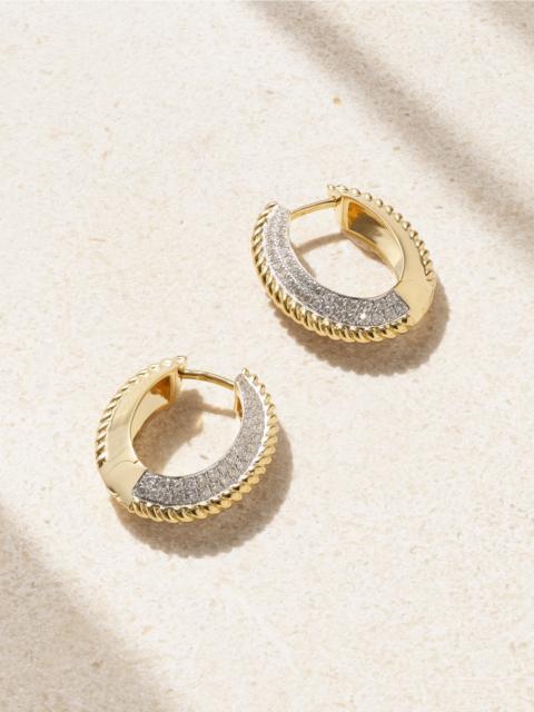 18-karat Yellow And White Gold Diamond Hoop Earrings