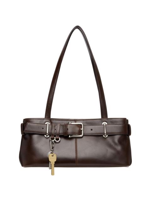 Brown Shoulder Brocle Mini Bag