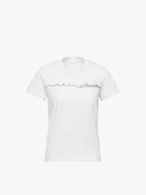 Ribbon Logo Cotton T-Shirt