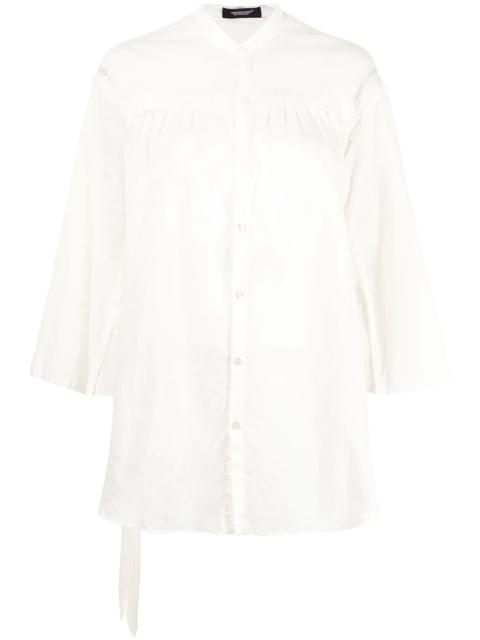 belted pleated shirt