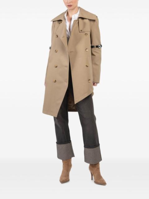 asymmetric double-breasted trench coat