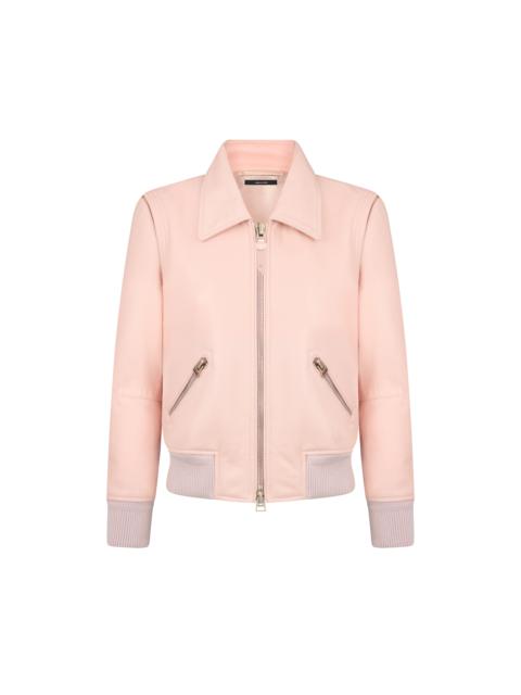 COLLARED LEATHER BLOUSON