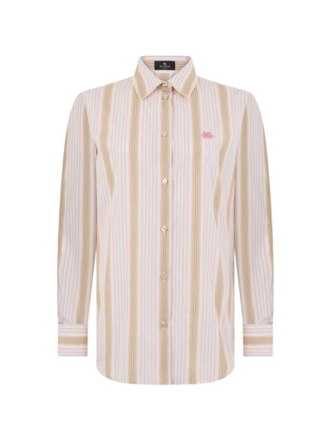 striped-pattern buttoned shirt