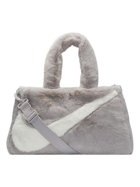 Nike NSW Faux Fur Tote Bag 'Grey White' DQ5804-012
