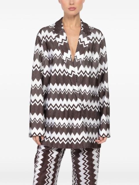 chevron-pattern blazer