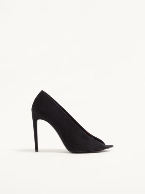 OPEN-TOE RÉVÉLÉ SUEDE PUMPS 105MM